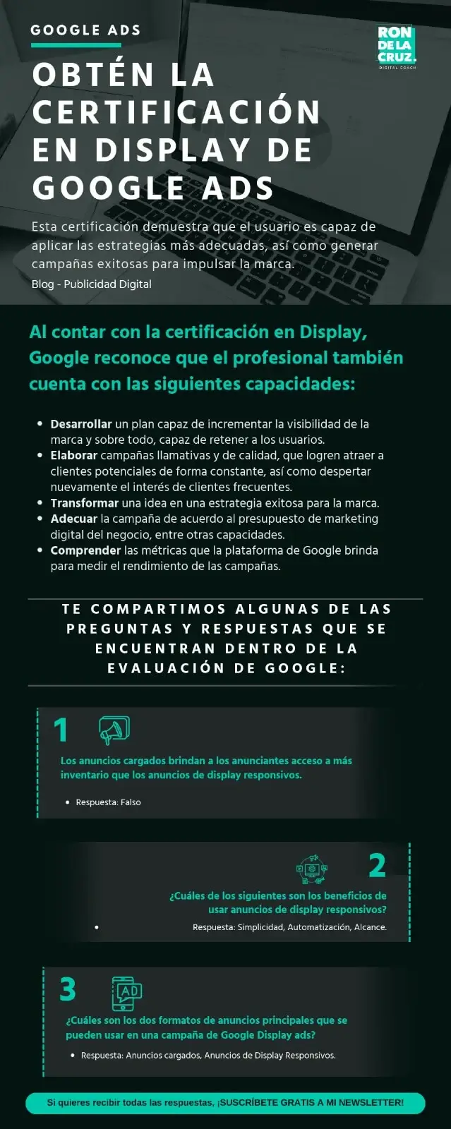 infografia de certificacion en display de google ads